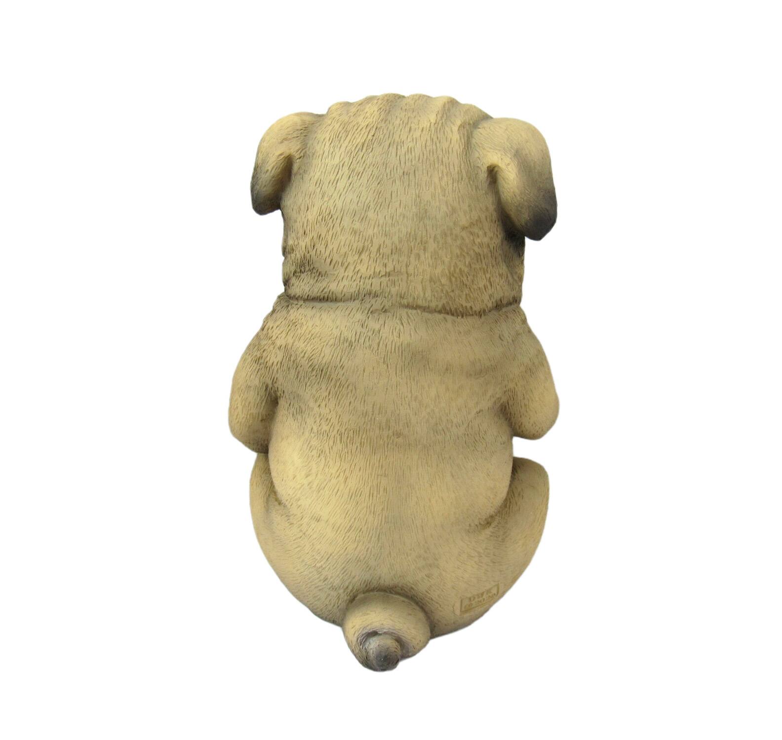 Alt View 5. DWK Corporation - Pug Life Rude Finger Flipping Pug Dog Tabletop Statue 6.75 Inches High - Brown.