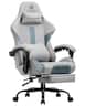 GTPlayer - Ergonomic Gaming Chair with Breathable Fabric High Back Computer Chair with Headrest & Lumbar Support - Gray