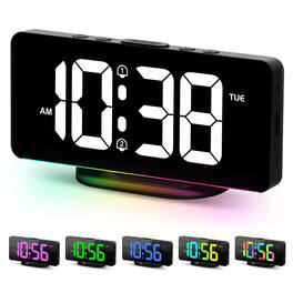 Dazzed Corner - Digital Alarm Clock with Night Light,Display Nightstand Clock - Black