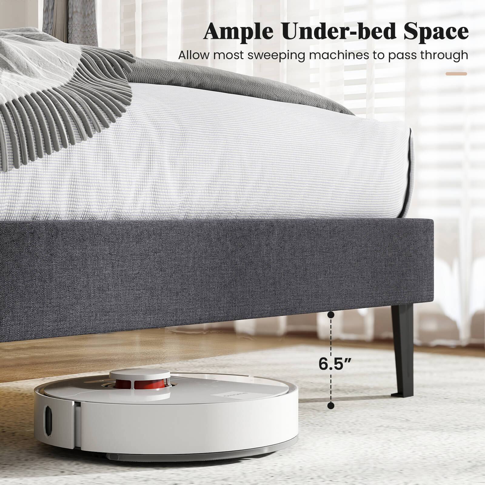 Ample Under-bed Space  
Allow most sweeping machines to pass through  
6.5"
