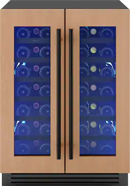 Zephyr - Presrv 24 in. 42-Bottle Convertible 5.2 cu ft. Dual Zone Wine Cooler - Panel Ready + Glass