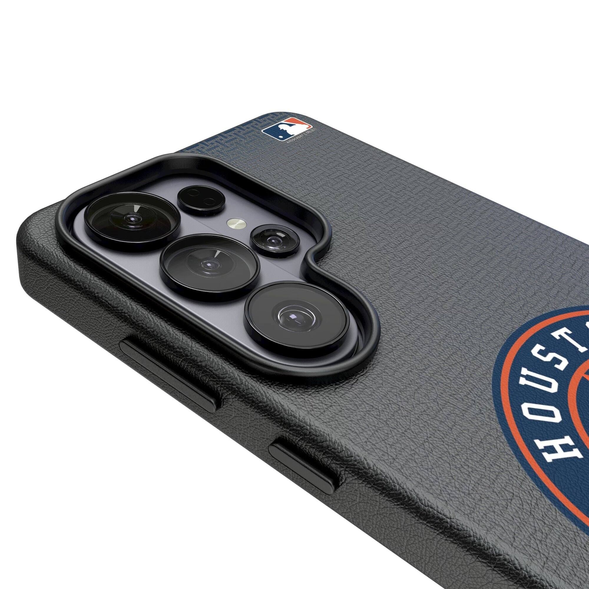 Alt View 2. Keyscaper - Houston Astros Linen Galaxy Magnetic Bump Case - S25 - Black.