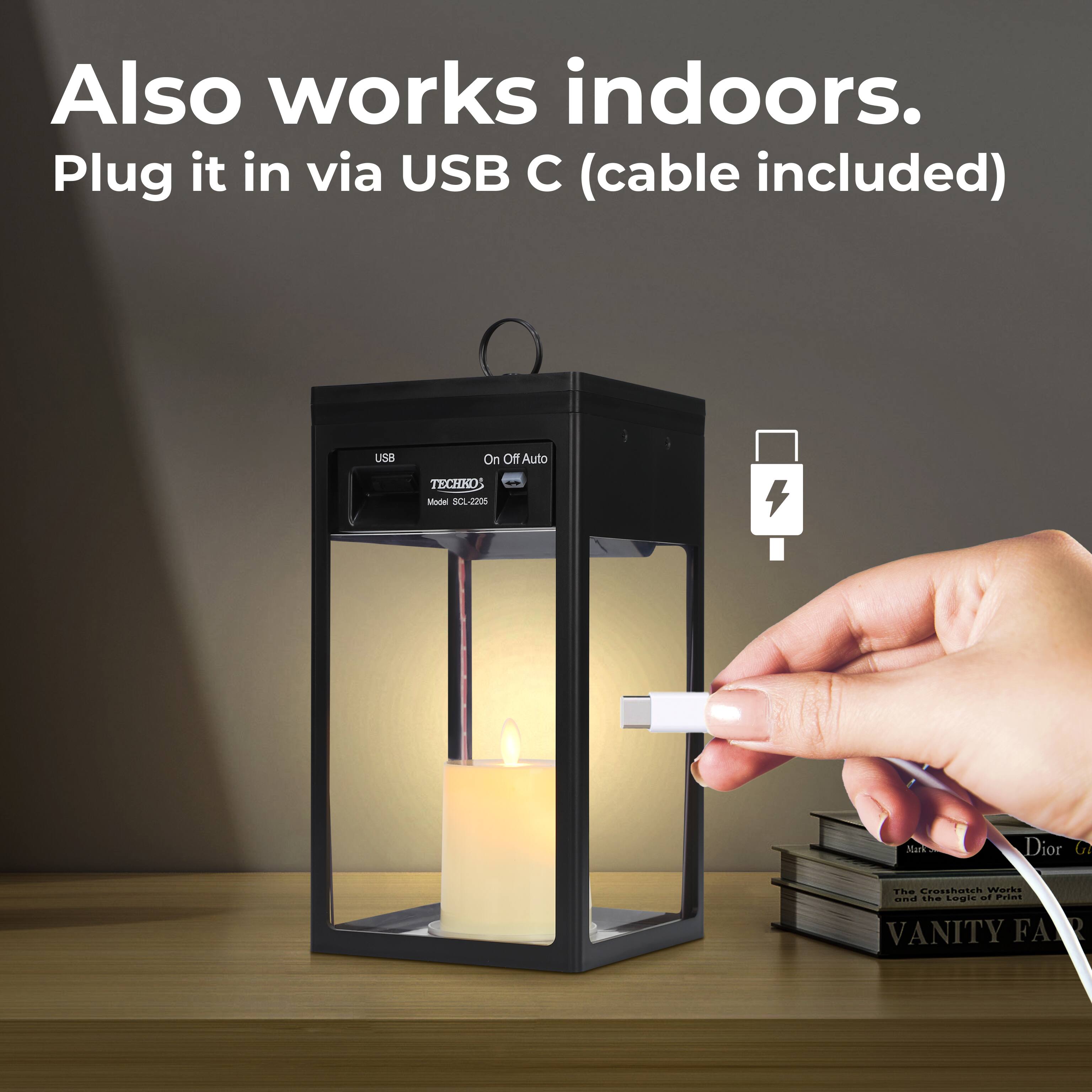 Also works indoors. Plug it in via USB C (cable included) TECHRO - SCL-2200 Mark Dior G Tha Crosshaten Warks and the Legle od Palas VANITY FA R