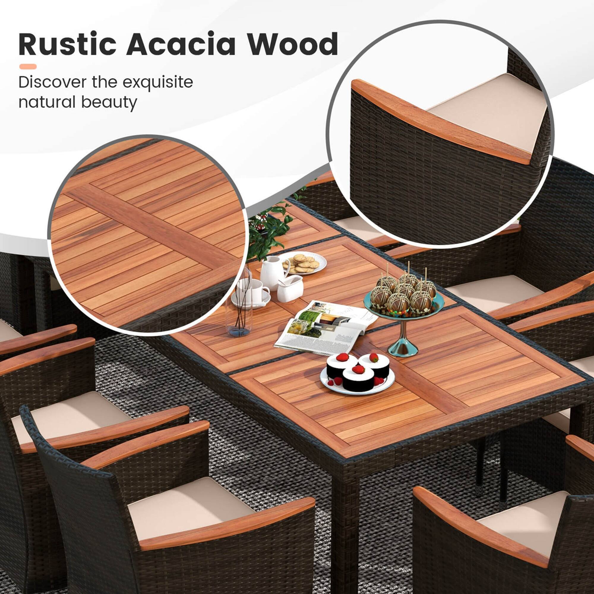 Rustic Acacia Wood Discover the exquisite natural beauty.