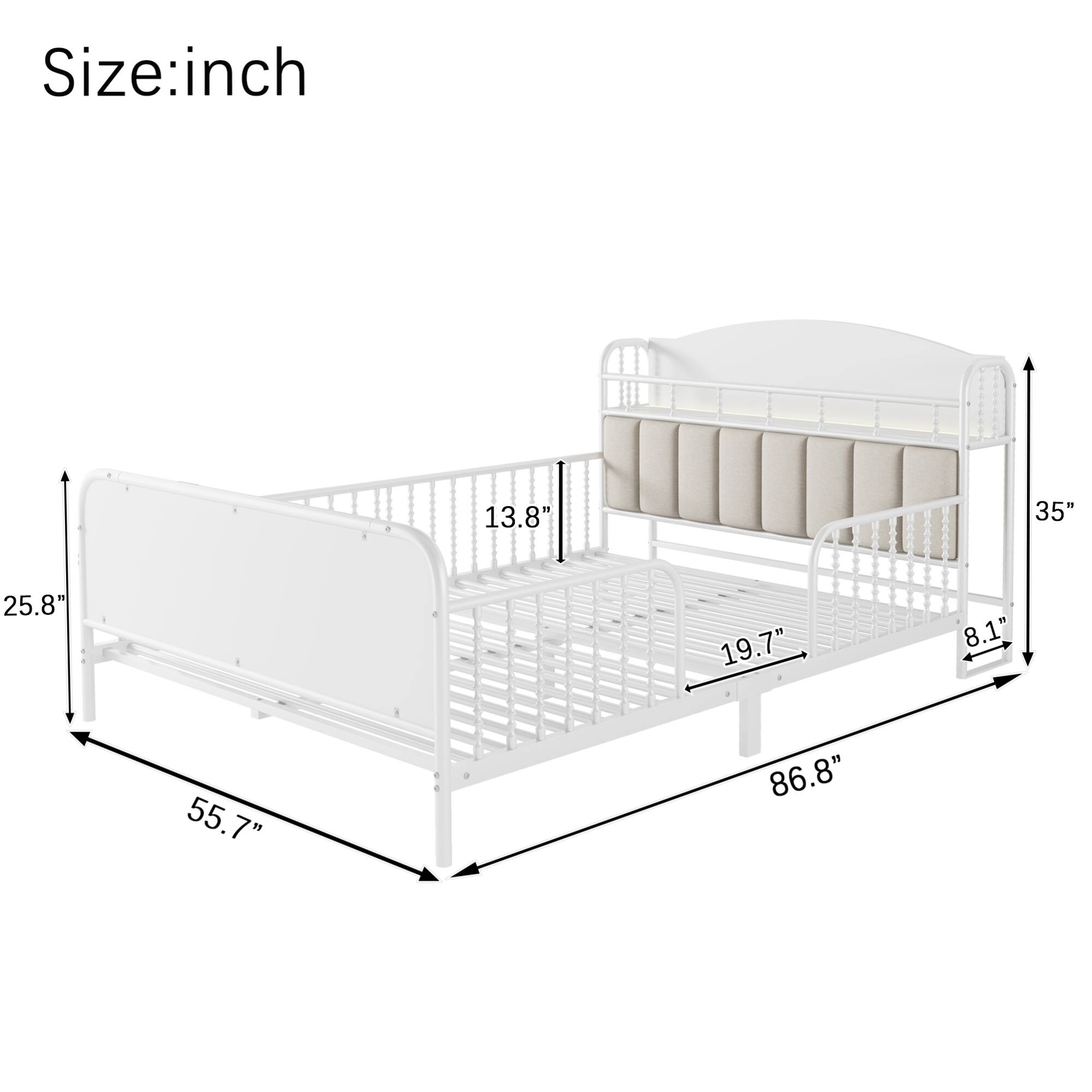 Size: inch  
13.8" 35" 25.8" 19.7" 8.1" 55.7" 86.8"