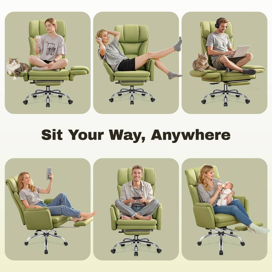 Kerdom KERDOM Ergonomic Big Office Leather Chair with Expandable Arms ...