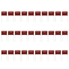 Unique Bargains - 30pcs 2.2uF 400V CBB21/22 Metallized Polypropylene Film Capacitor for Electronics and Lamps - Red