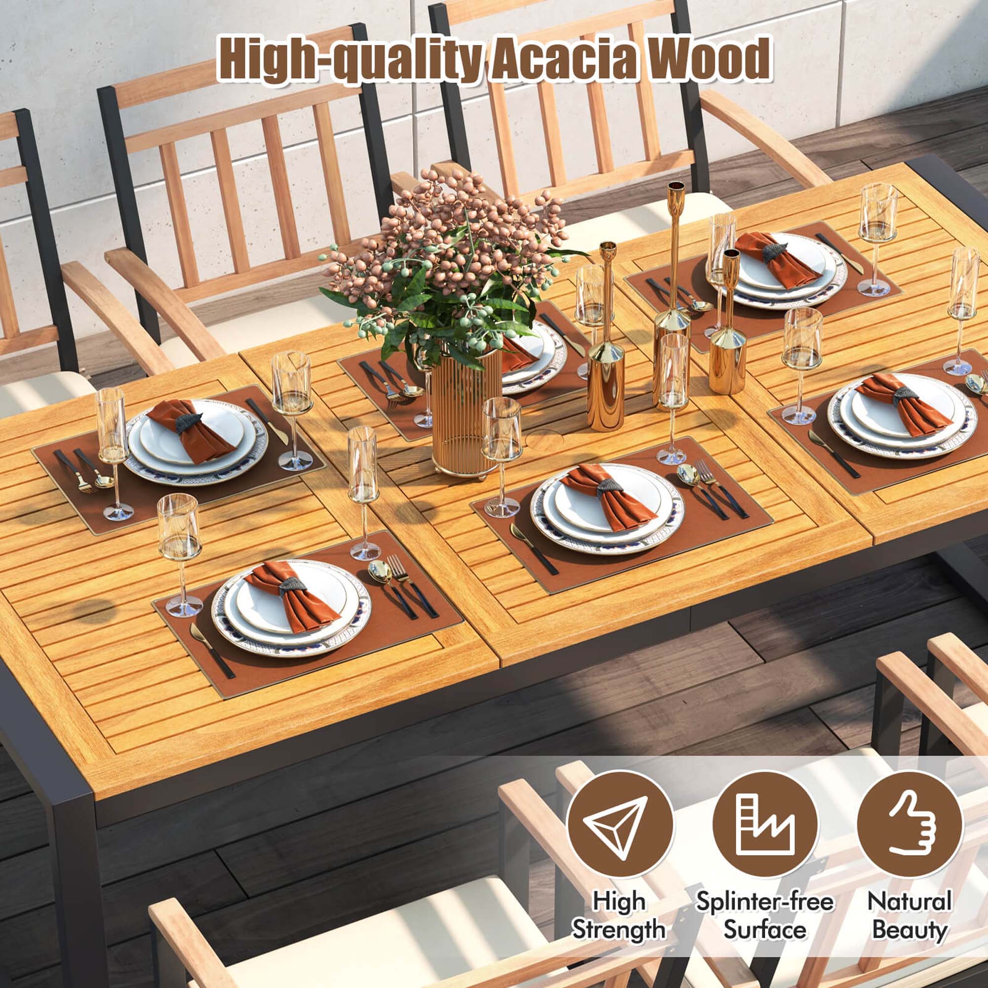 High-quality Acacia Wood V9 High Splinter-free Natural Strength Surface Beauty