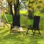 Angle. Costway - 2 PCS Patio Folding Chair Outdoor Chairs with Padded Seat, Adjustable Backrest - Black.