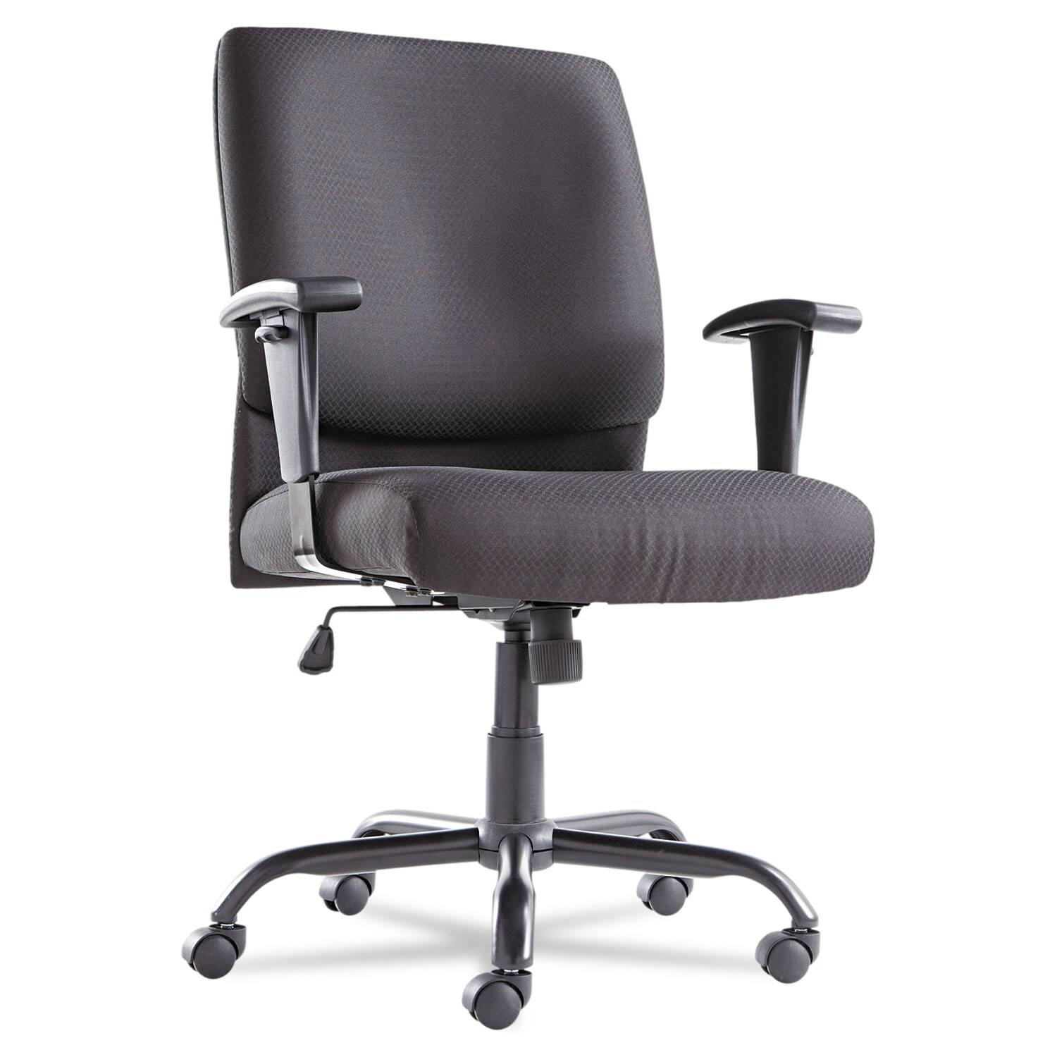 Front. Our Brands - REMOVE - OIF Big/Tall Swivel/Tilt Mid-Back Chair, Supports Up to 450 lb, 19.29" to 23.22" Seat Height, Black - Black.