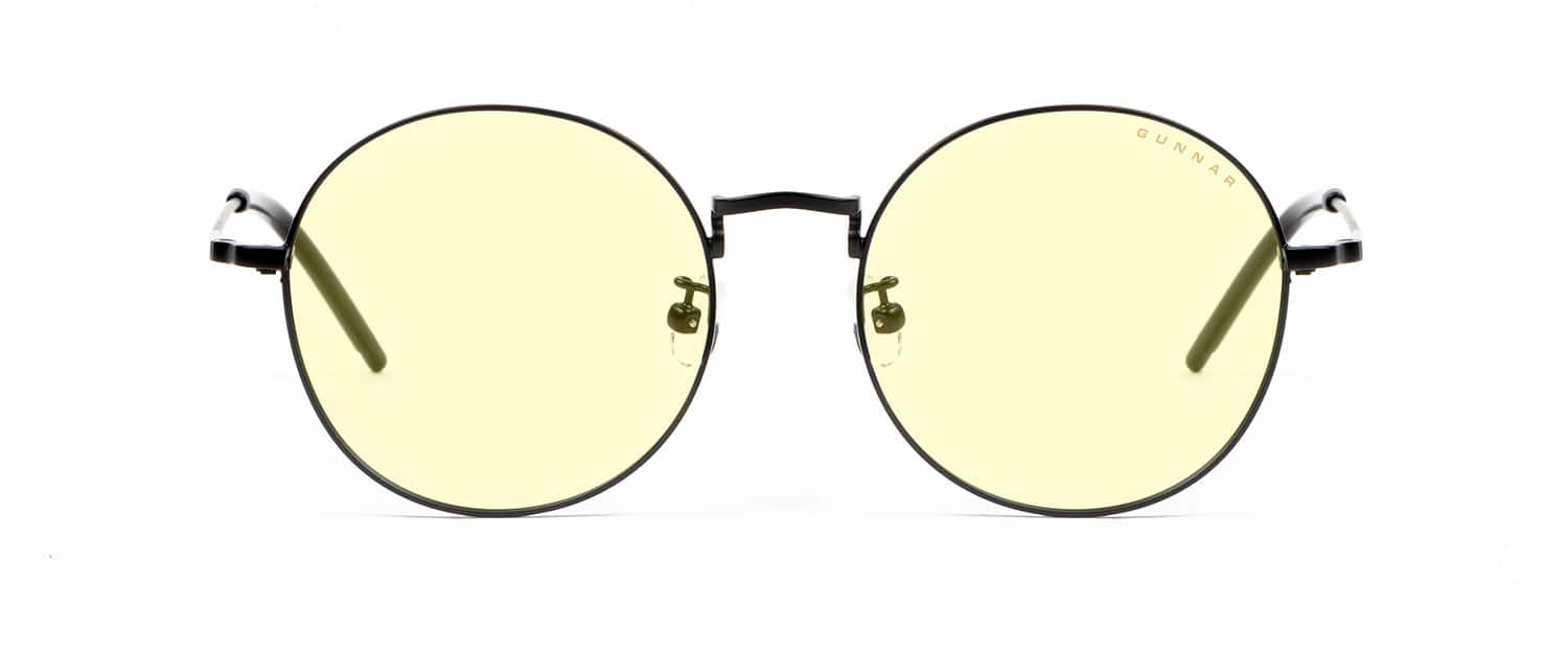 GUNNAR - Computer Glasses - Ellipse, Amber Lens - Blue Light Blocking, Relieve Dry Eye, Anti Glare - Onyx