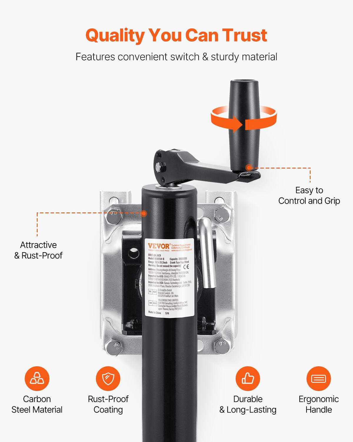 Quality You Can Trust  
Features convenient switch & sturdy material  

Easy to Control and Grip  
Attractive & Rust-Proof  

Carbon Steel Material  
Rust-Proof Coating  
Durable & Long-Lasting  
Ergonomic Handle