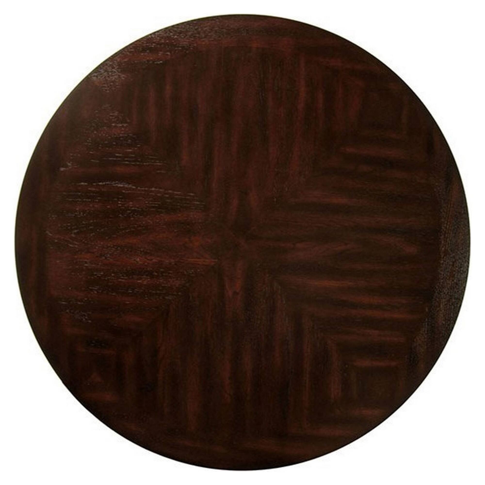 Alt View 2. Manhattan Lane - 48" Modern Round Dining Table with Bottom Shelf, Brown - Brown.