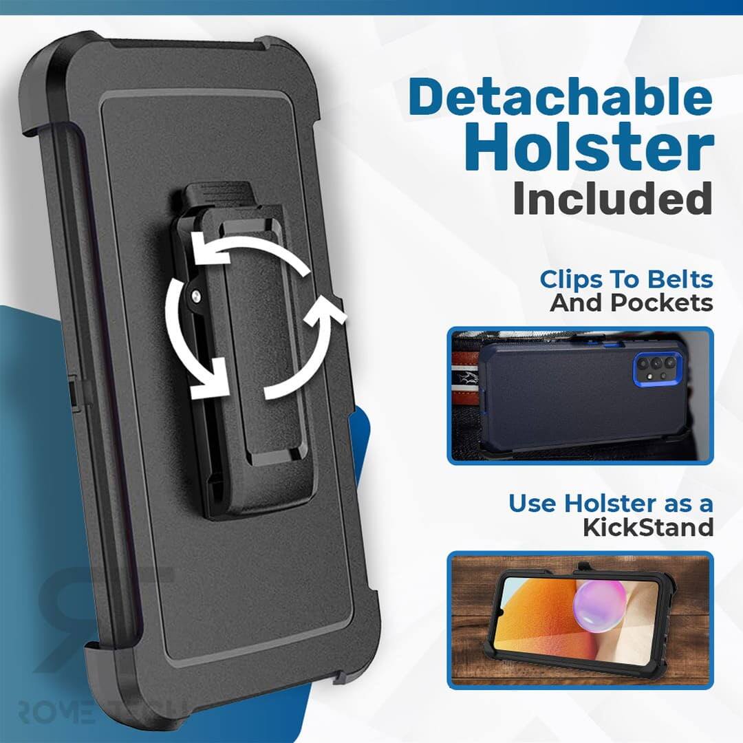Detachable Holster Included  
Clips To Belts And Pockets  
Use Holster as a KickStand