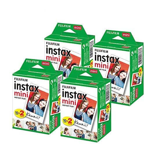 Fujifilm - Instax Mini Instant Film - 80 Sheets (4 Packs of 20 Film Sheets) - Black