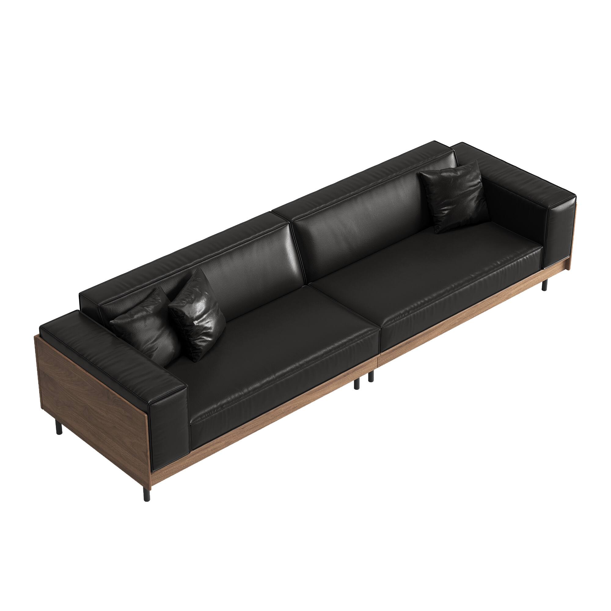luck idea Modern Leather Sofa 106.3