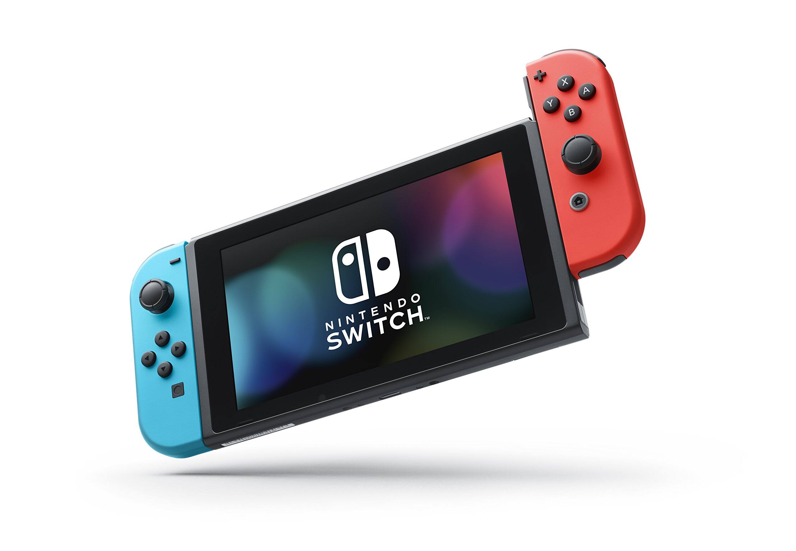 Left. Nintendo - Nintendo Switch – OLED Model w/Neon Red & Neon Blue Joy-Con-Hong KOng Version - Neon Red & Neon Blue.