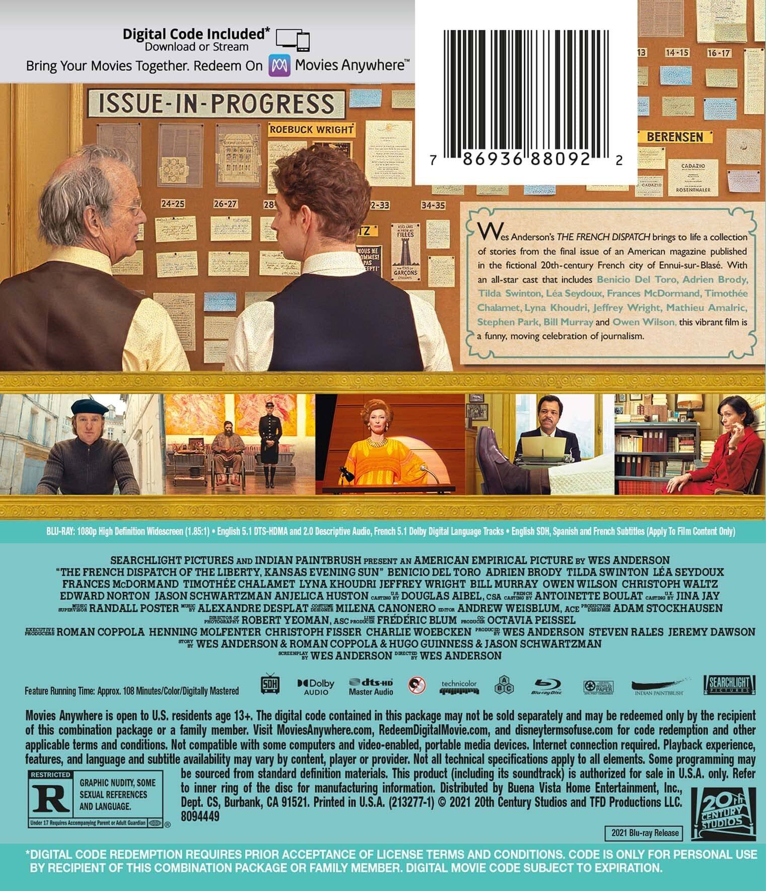 Alt View 1. The French Dispatch   - BLU-RAY.