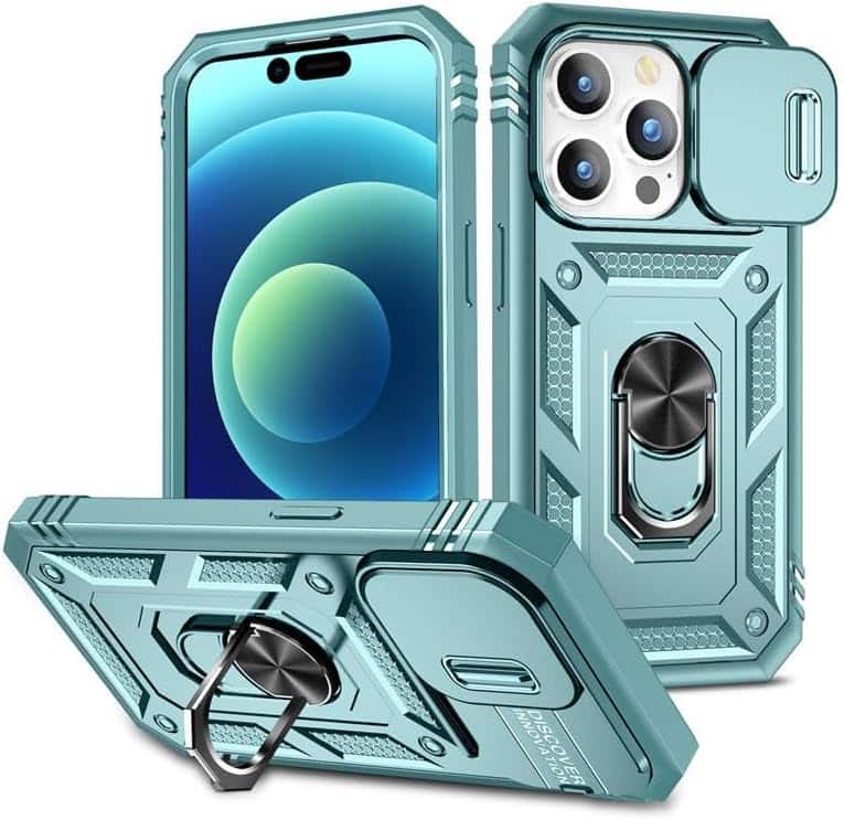 Wikistore - For Apple iPhone 11 Protection Case - Heavy-Duty, Magnetic, & Rotatable with Card Holder Slots - Green