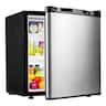 Costway - 1.7 Cu.Ft Mini Fridge with Chiller Compartment, Adjustable Thermostat, Low Noise - Silver