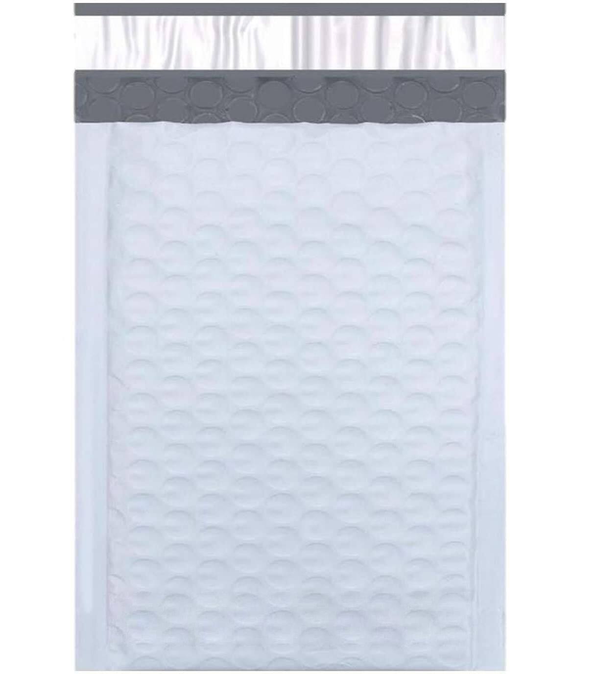Angle. Link - Link Size #0 6"x10" Poly Bubble Mailer Self-Sealing Waterproof Shipping Envelopes Pack Of 25 - White.