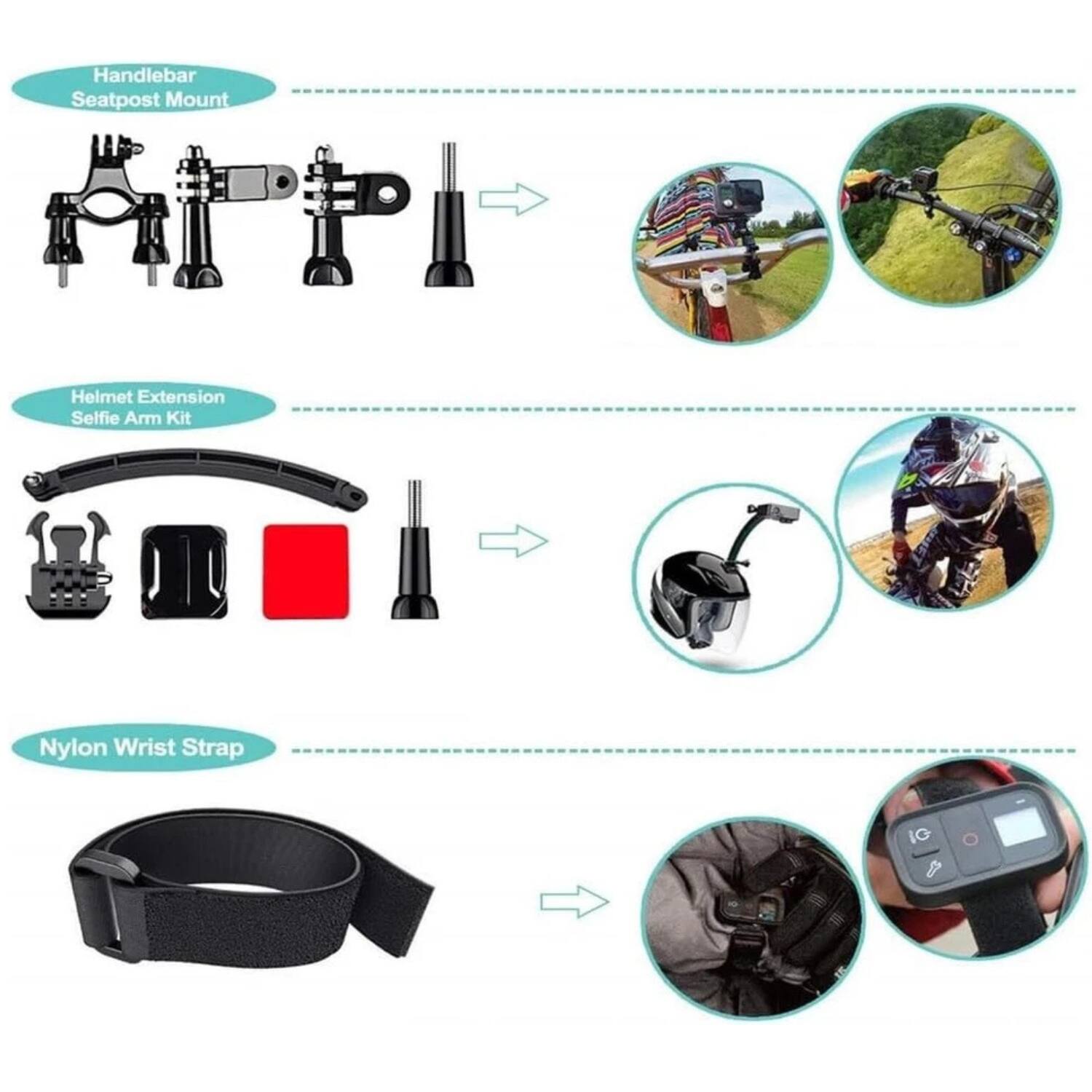 Handlebar Seatpost Mount

Helmet Extension Selfie Arm Kit

Nylon Wrist Strap