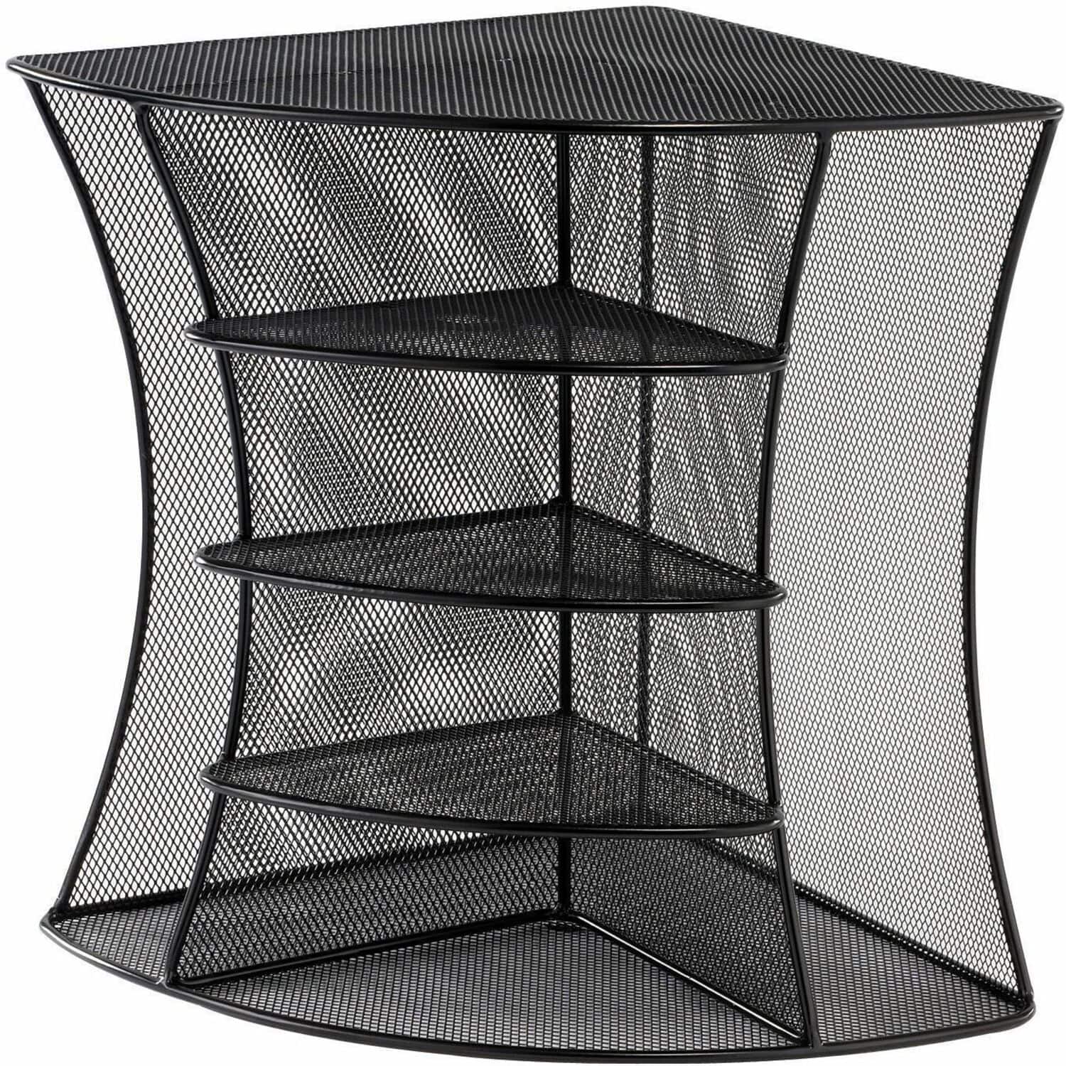 Safco - Onyx Mesh Corner Organizer 13" x 15" x 11" Desktop Steel - Black