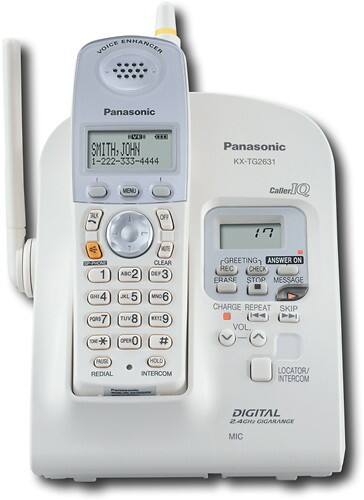 Front Standard. Panasonic - 2.4GHz Cordless Phone with Digital Answering System and Call-Waiting Caller ID.