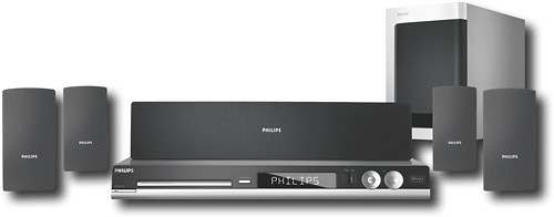 Philips 1000w 5 1 Ch Home Theater System With Progressive Scan Dvd Cd Mp3 Divx Player Hts3450 Best Buy