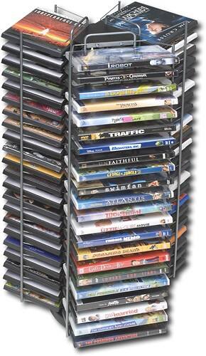 Front Standard. Atlantic - 132-Disc Swivel DVD Tower - Black.