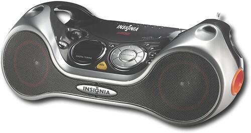 Angle Standard. Insignia® - Boombox with Digital Tuner and MP3-CD Playback - Grey.
