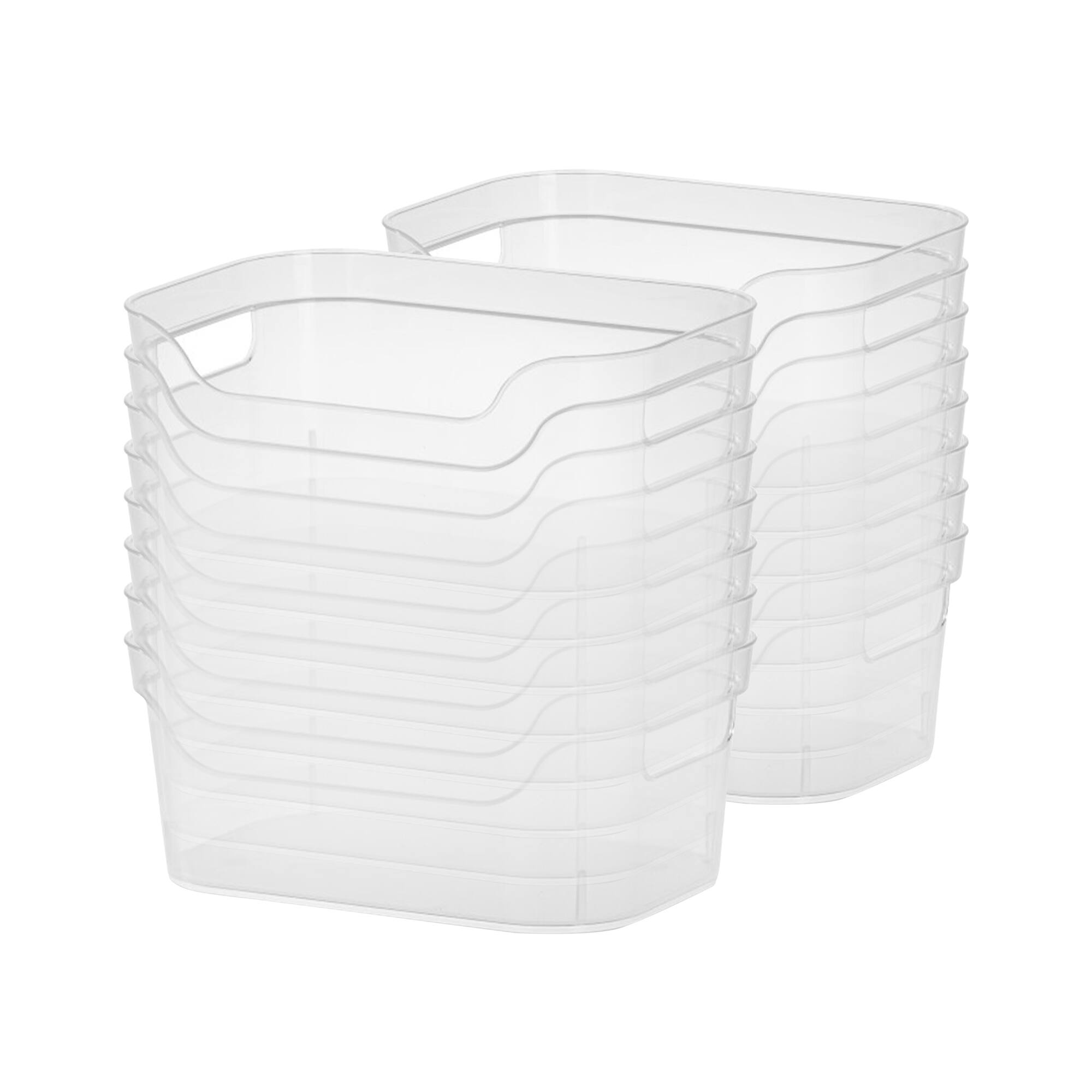 Front. Sterilite - Sterilite 9.5 x 6.5 x 4 Inch Clear Open Storage Bin with Carry Handles (32 Pack) - Clear.