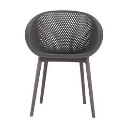 Mondawe - 2pcs Modern PP Plastic Lounge Chairs - Warm Grey