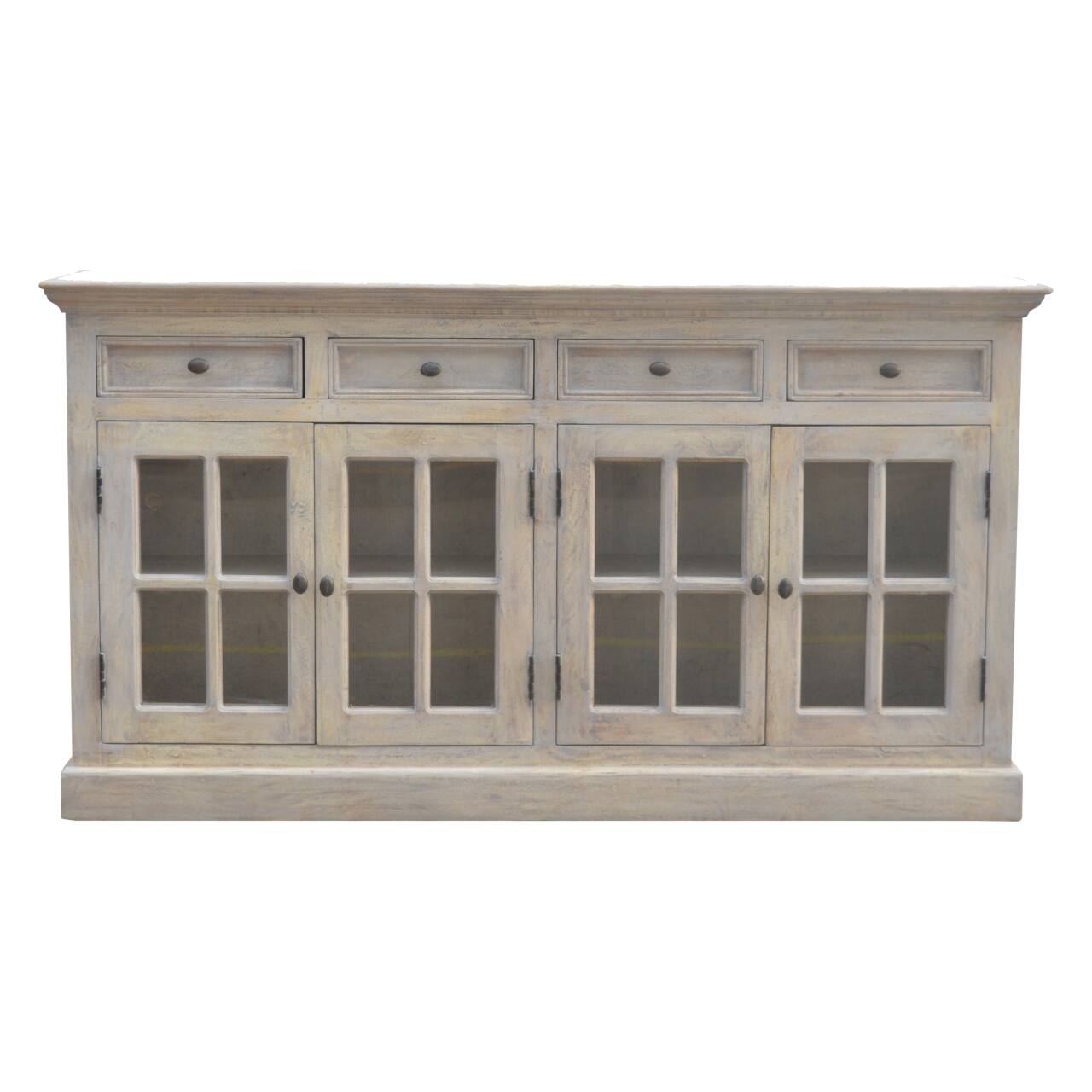 Angle. Artisan Furniture - Artisan Furniture Solid Wood Stone Acid Wash Glazed Sideboard, 4 Drawers, 4 Doors, Grey - Acid Wash.