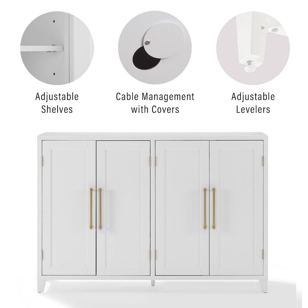 Adjustable Shelves, Cable Management with Covers, Adjustable Levelers