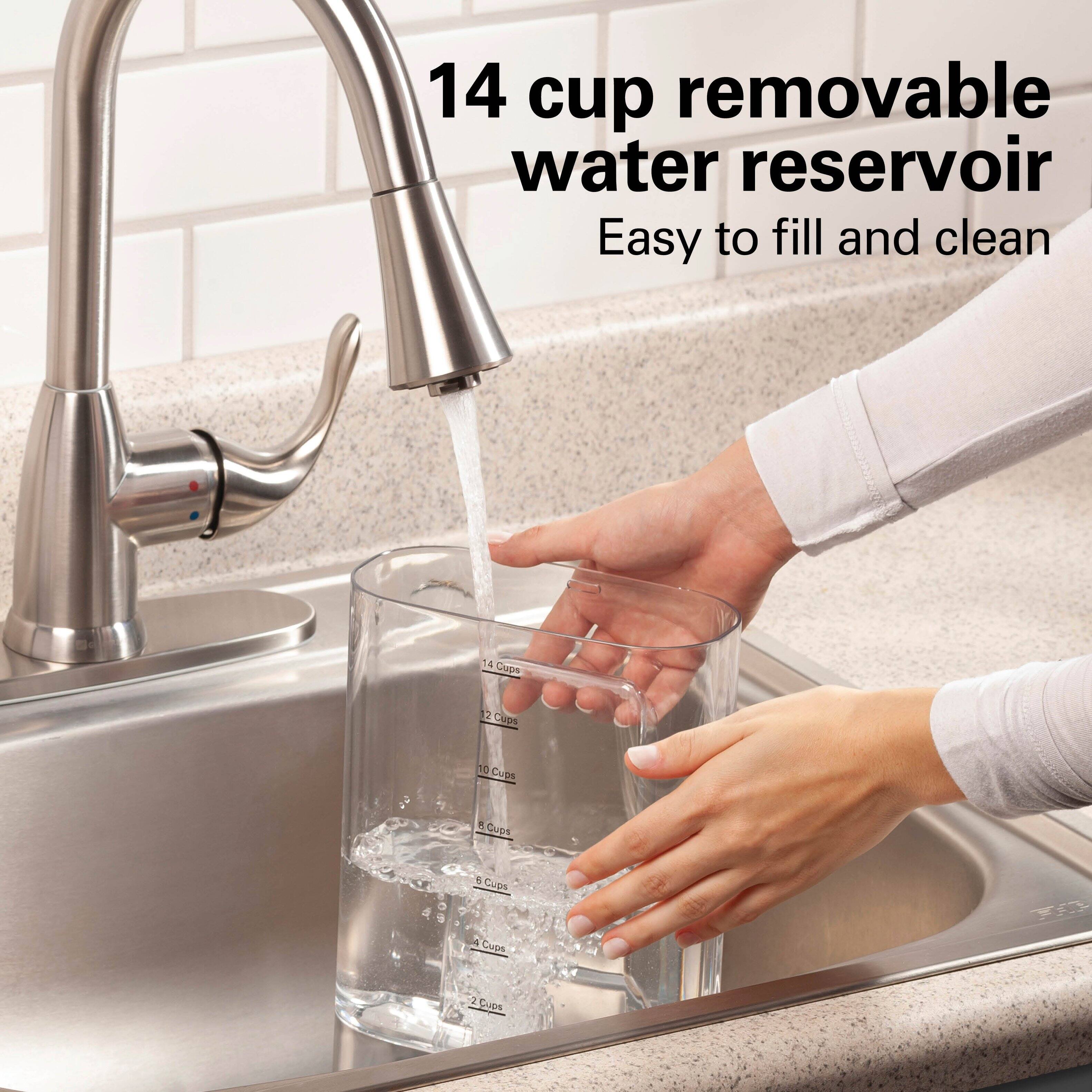 14 cup removable water reservoir Easy to fill and clean

14 Cups
12 Cups
10 Cups
8 Cups
6 Cups
2 Cups