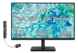 Acer - Vero V227Q J0bi 22" FHD IPS Monitor, 4ms Response Time, Built-in Speaker & DKZ Hub (UM.WV7AA.005) w/HDMI cable - Black