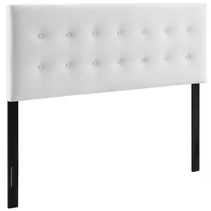 Front. Modway - Emily Biscuit Tufted Performance Velvet Full Headboard by Modway - White.
