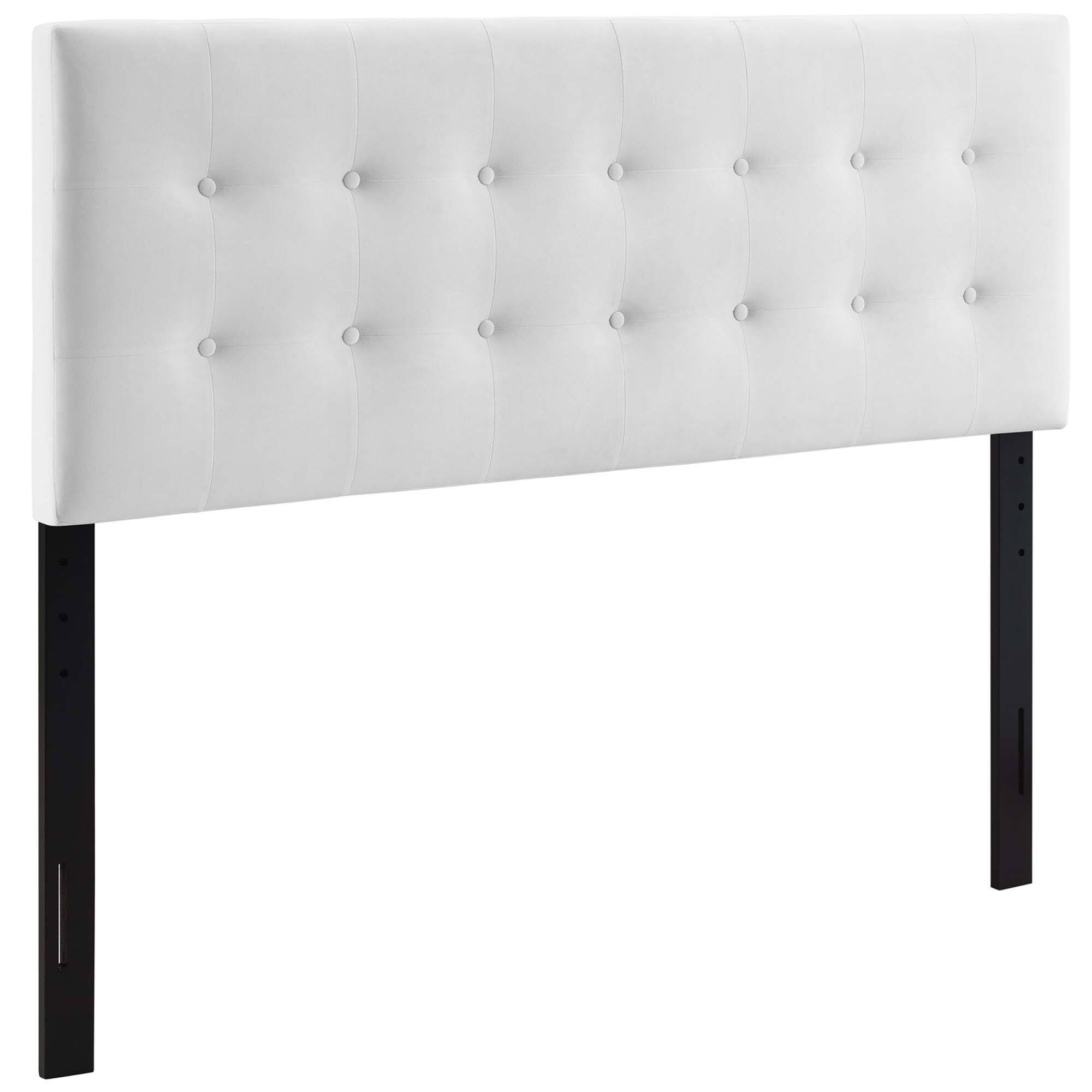 Front. Modway - Emily Biscuit Tufted Performance Velvet Full Headboard by Modway - White.