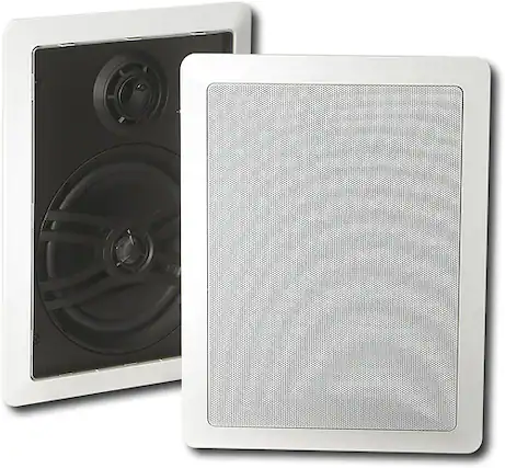 Angle. Yamaha - Natural Sound 6-1/2" 3-Way In-Wall Speakers (Pair) - White.
