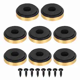 Unique Bargains - 8pcs Speaker Isolation Feet, 30x7mm Plastic Foam Shock Absorption Pad Anti Vibration for Amplifier HiFi - Gold