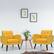 Angle. Costway - Accent Upholstered Single Sofa Home Office Armchair with Wooden Legs (Set of 2) - Yellow.