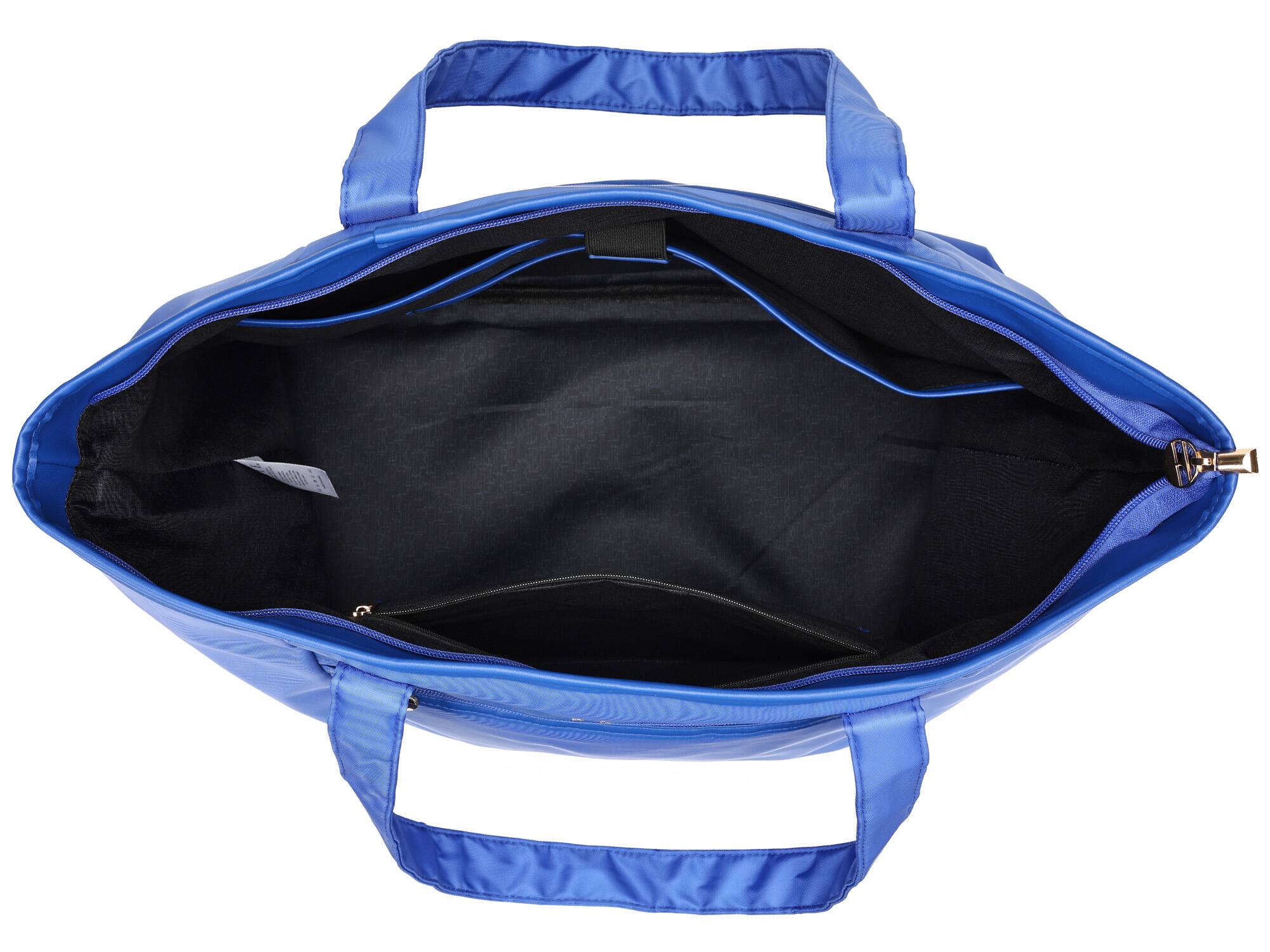 Back. Elle - ELLE Rendezvous 38L Twill Weekender Duffel Bag | Blue - Blue.