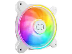 Front. Cooler Master - Cooler Master MasterFan MF140 Halo² White 140mm Fan, Dual Loop ARGB, PWM, Air Balance (MFL-B4DW-16NP2-R2) - White.