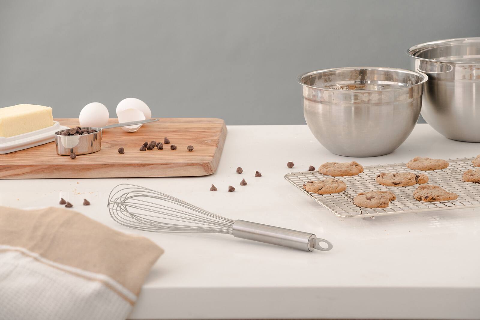 Alt View 2. Cuisipro - Solid Handle 8 Inch Egg Whisk, Stainless Steel - Silver.