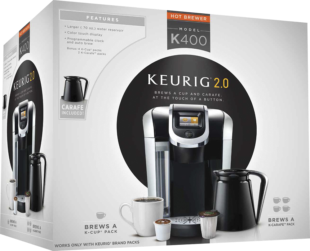 Keurig K400 Certified Refurbished Coffee Maker Mocha Single Serve K-Cup Pod Coffee Brewer Programmable Brewer 