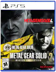 PS5
METAL GEAR SOLID 4 GUNS OF THE PATRIOTS TACTICAL ESPIONAGE ACTION
TACTICAL ESPIONAGE ACTION
METAL GEAR SOLID PEACE WALKER
METAL GEAR SOLID 2 MASTER COLLECTION
MATURE 17+ JEUNES ADULTES 17+
ESRB
KONAMI
