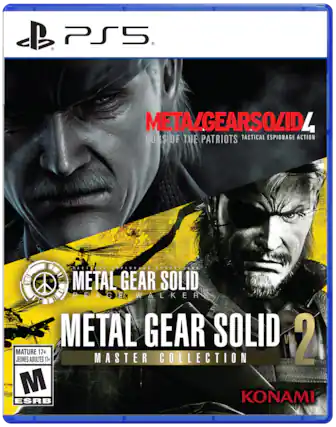 PS5
METAL GEAR SOLID 4 GUNS OF THE PATRIOTS TACTICAL ESPIONAGE ACTION
TACTICAL ESPIONAGE ACTION
METAL GEAR SOLID PEACE WALKER
METAL GEAR SOLID 2 MASTER COLLECTION
MATURE 17+ JEUNES ADULTES 17+
ESRB
KONAMI - M (Mature 17+)