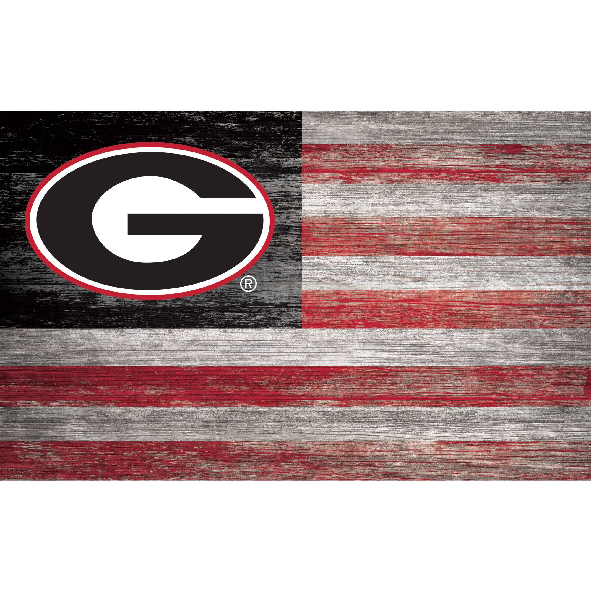 Georgia Bulldogs 11'' x 19'' Distressed Flag Sign