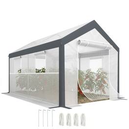 Outsunny - 12' x 7' x 7' Outdoor Walk-In Tunnel Greenhouse Garden Warm House